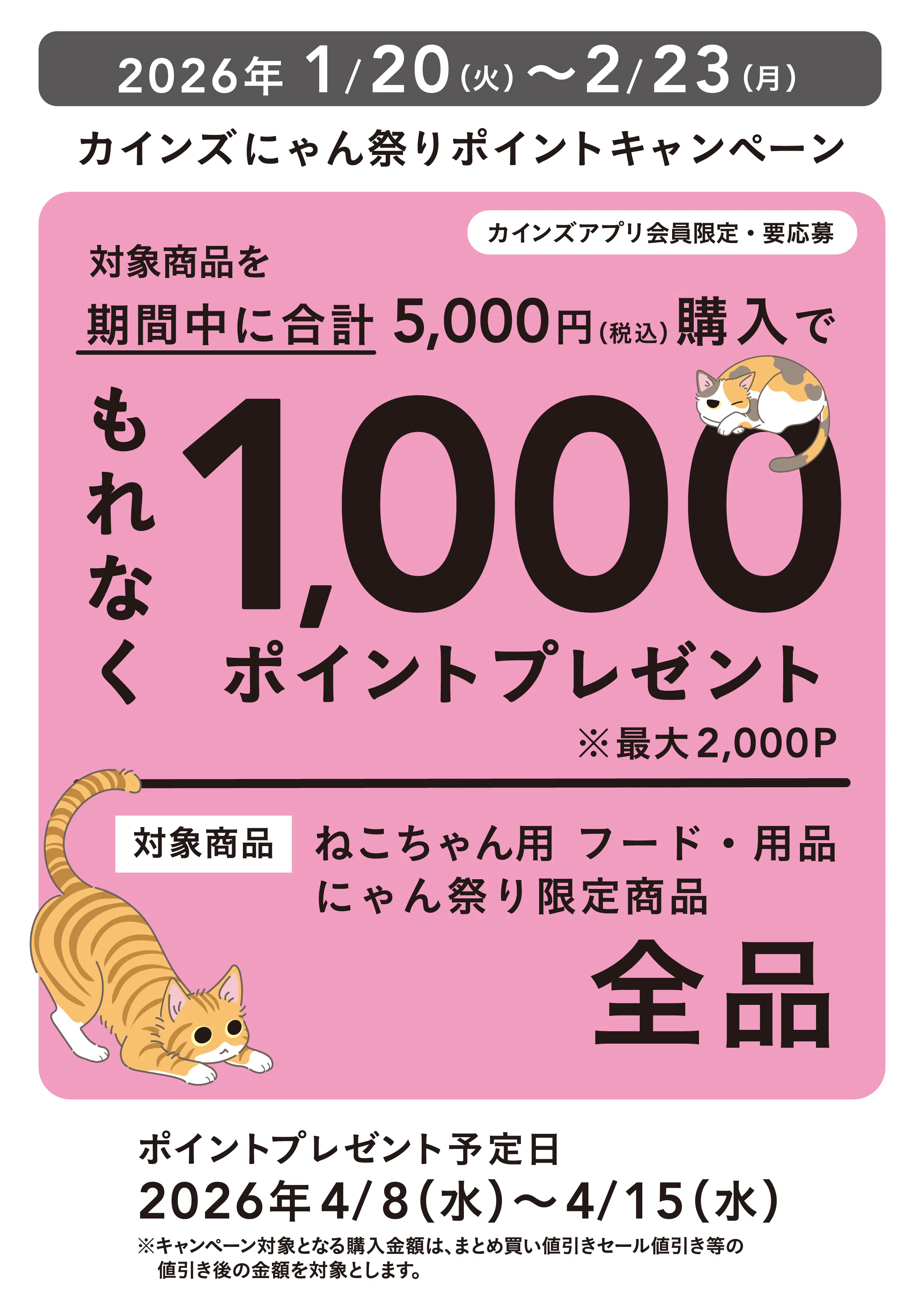 終了しました】カインズ にゃん祭り ポイントキャンペーン 