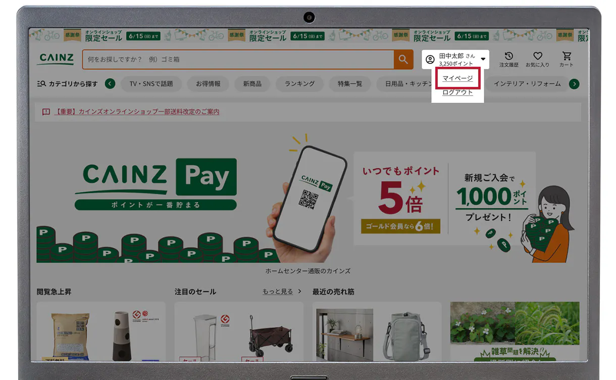 カインズ オンライン 送料