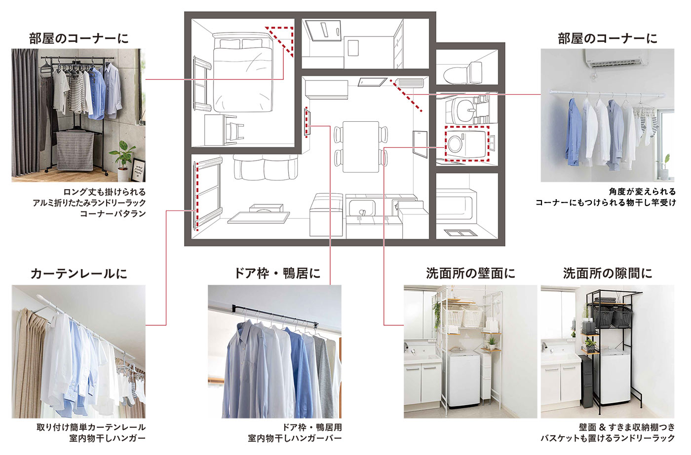 おすすめの室内物干しと部屋干し便利グッズ