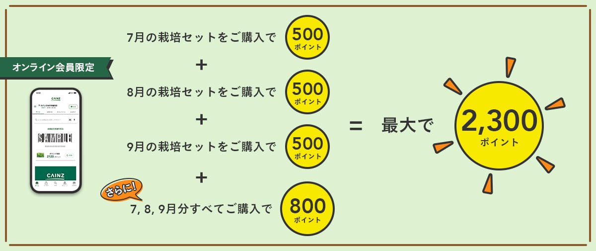【オンライン会員限定】最大2,300ポイントプレゼント!
