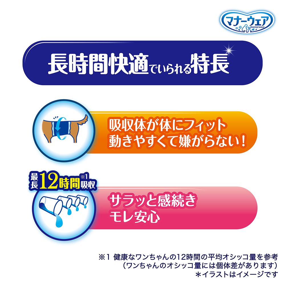 マナーウェア 長時間快適オムツ 男の子用 SS 42枚入 | ペット用品（犬