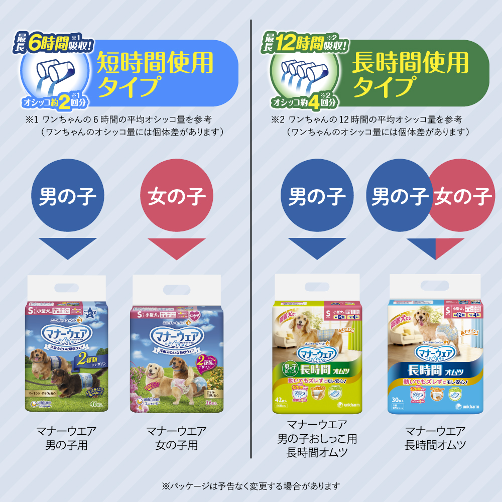 マナーウェア 男の子用 SSS 4種のデザイン 4枚 | ペット用品（犬