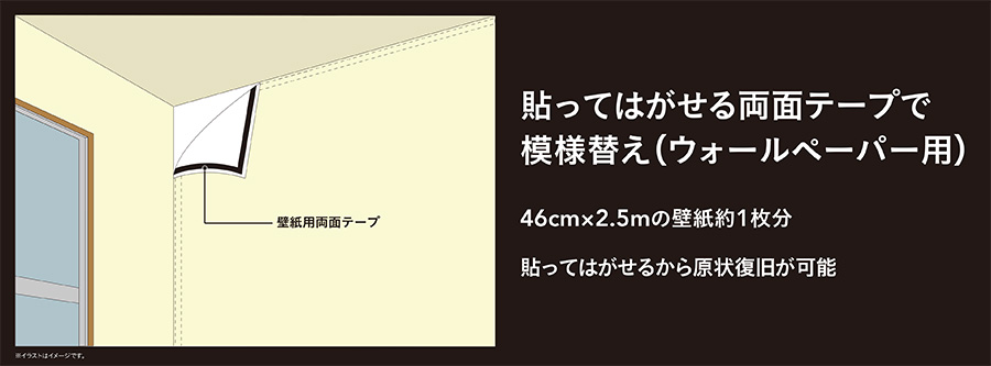 ウォールペーパー用貼ってはがせる両面テープ 46幅 | ウォール