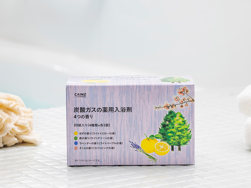 カインズ 炭酸ガスの薬用入浴剤 4つの香り 40g×20錠(4種類×各5錠