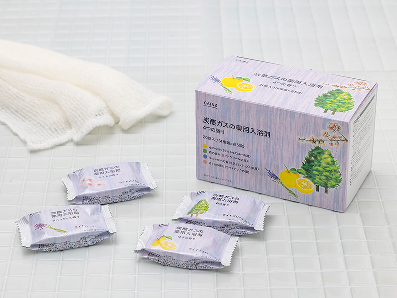 カインズ 炭酸ガスの薬用入浴剤 4つの香り 40g×20錠(4種類×各5錠