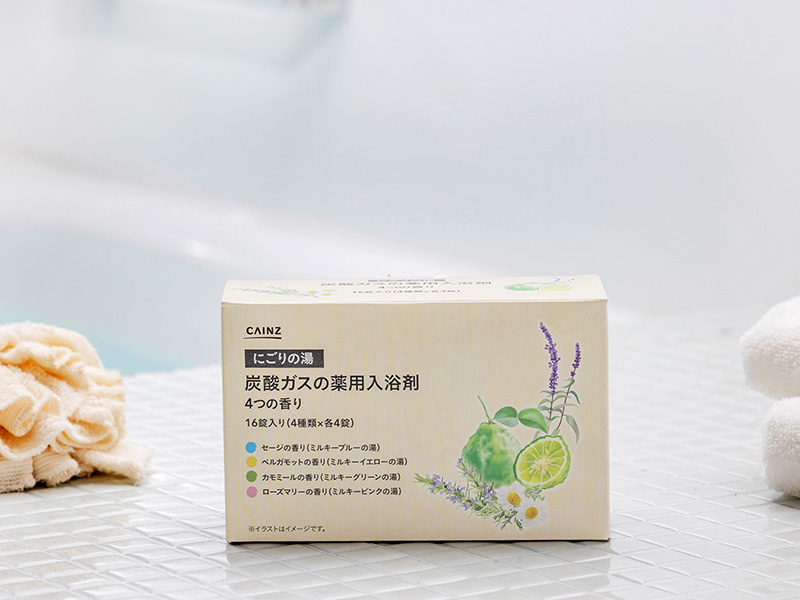 カインズ 炭酸ガスの薬用入浴剤 にごりの湯 4つの香り(ハーブ) 40g×16