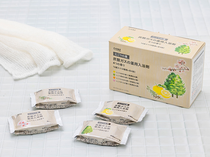 カインズ 炭酸ガスの薬用入浴剤 にごりの湯 4つの香り 40g×16錠(4種類