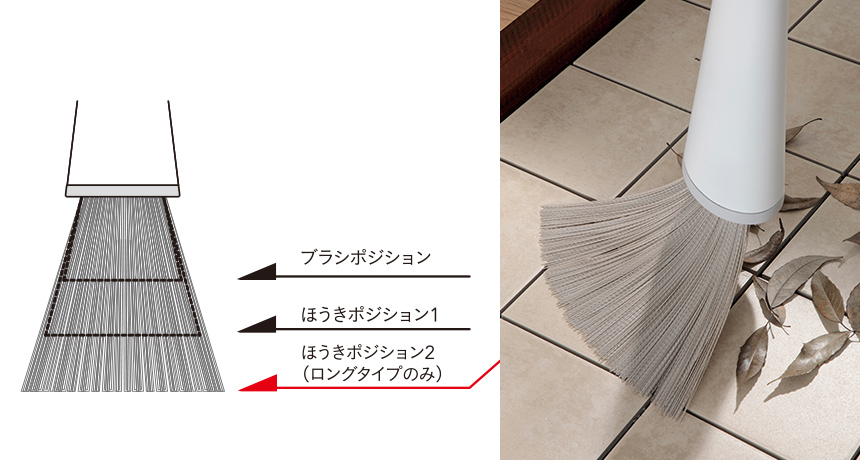 立つほうきロング ブラウン | ほうき・ちりとり 通販