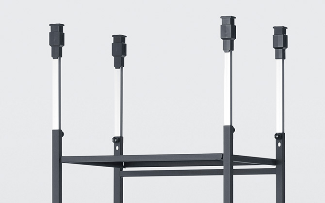 突っ張り アイランドシェルフ ブラック 6段(販売終了) | スチール