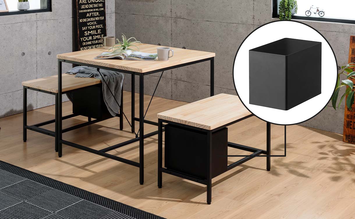 ダイニングベンチ M-tetory ブラック 72×40×45cm | チェア・椅子