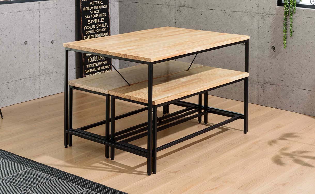 ダイニングベンチ M-tetory ブラック 107×40×45cm | チェア・椅子