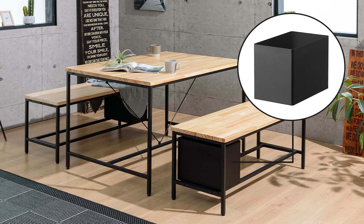 ダイニングベンチ M-tetory ブラック 107×40×45cm | チェア・椅子