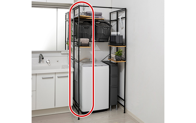 tonsukeさま専用★バスケットも置けるランドリーラック Amazon｜ランドリーラック バスケット 洗濯機 ラック バスケット