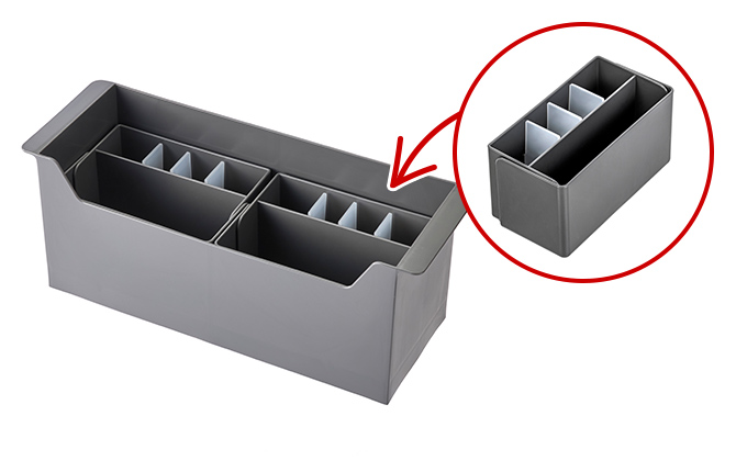 積み重ねできる出し入れしやすい コロ付きランドリー用BOX