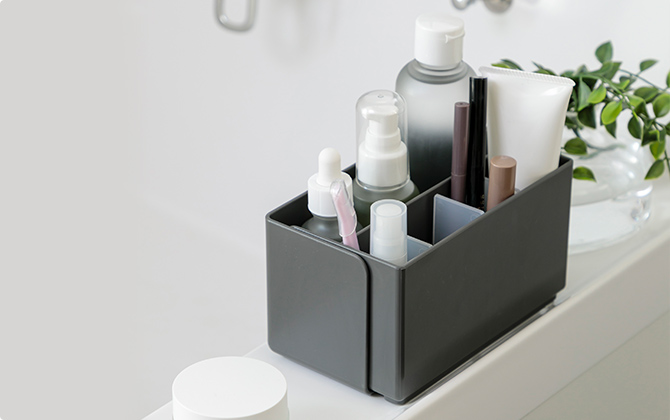 組み合わせて使える 仕切り付き可動式収納BOX ホワイト | バスケット