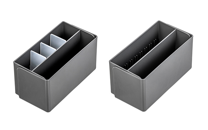 組み合わせて使える 仕切り付き可動式収納BOX ホワイト | バスケット