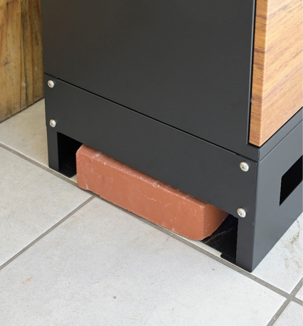 宅配ボックス 1段 木目調/ブラック EPB-1(WD/BK) 幅47cm 高さ74.5cm