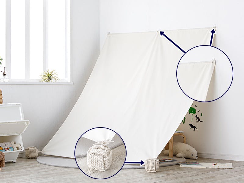 テントをぴんと張るための付属品