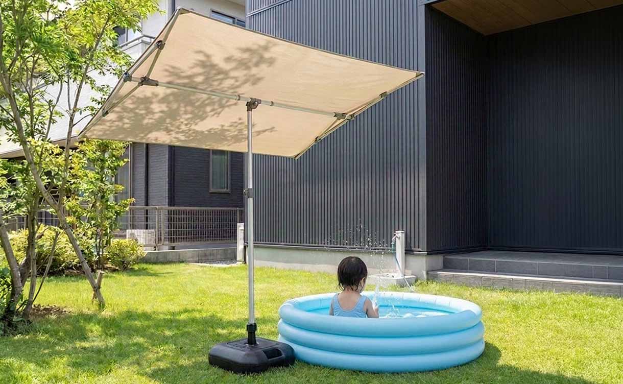 スクエアオーニングパラソル　ベージュ (約)幅212×奥行150×高さ203cm スクエアオーニングパラソル 2.1m ベージュ (約)幅212×奥行150×高さ