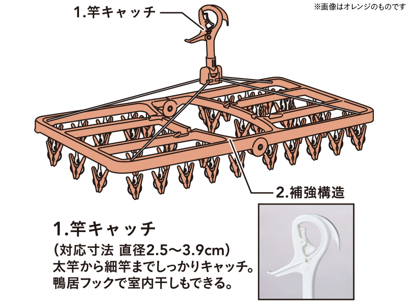 ワイヤー角型ハンガー 40ピンチ | 洗濯物ハンガー 通販