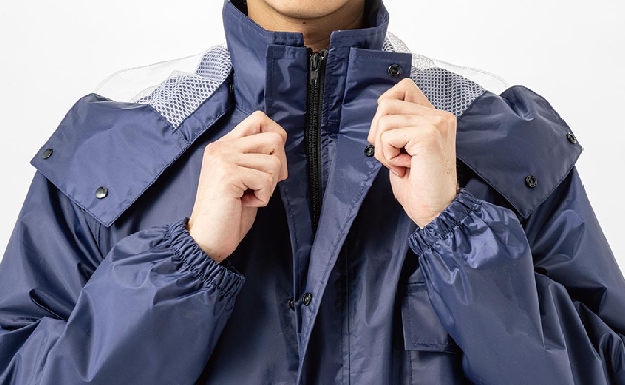ソウラメッシュレインスーツ M ネイビー | 作業着・作業服・安全靴
