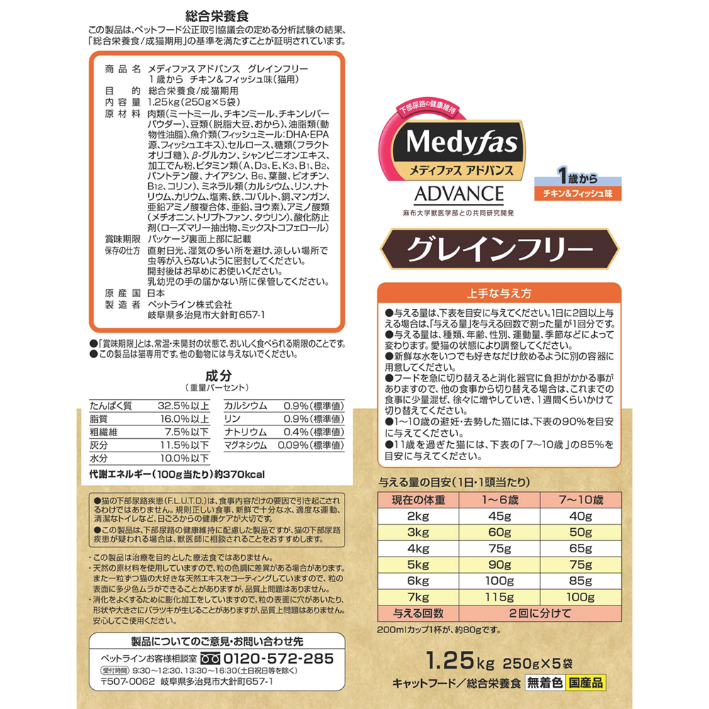メディファスADグレインフリー1歳C＆F1.25k | ペット用品（猫