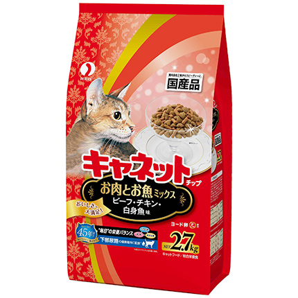 よこちゃん　キャットフード キャネットチップ お肉とお魚ミックス 2.7kg | ペット用品（猫