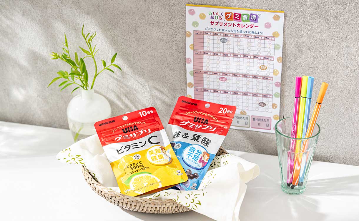 UHA味覚糖 UHAグミサプリ 鉄＆葉酸 5個セット+ビタミンC 1個