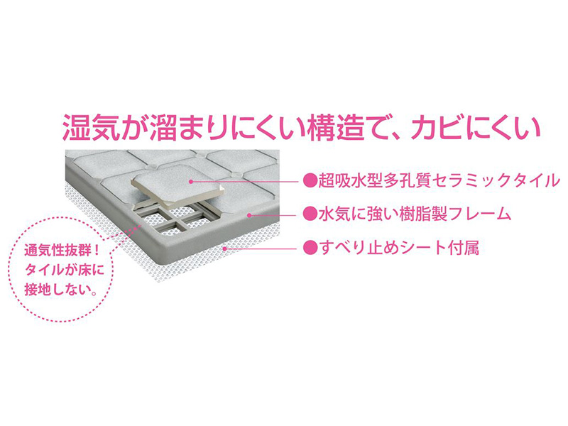 多孔質セラミックバスマット M グレー(販売終了) | ラグ 多孔質セラミックバスマット M グレー(販売終了) | ラグ