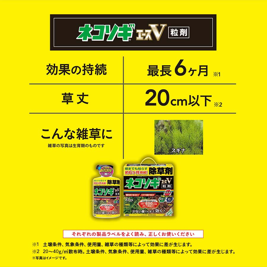 レインボー薬品 除草剤 ネコソギエースV 粒剤 3kg | 園芸用品