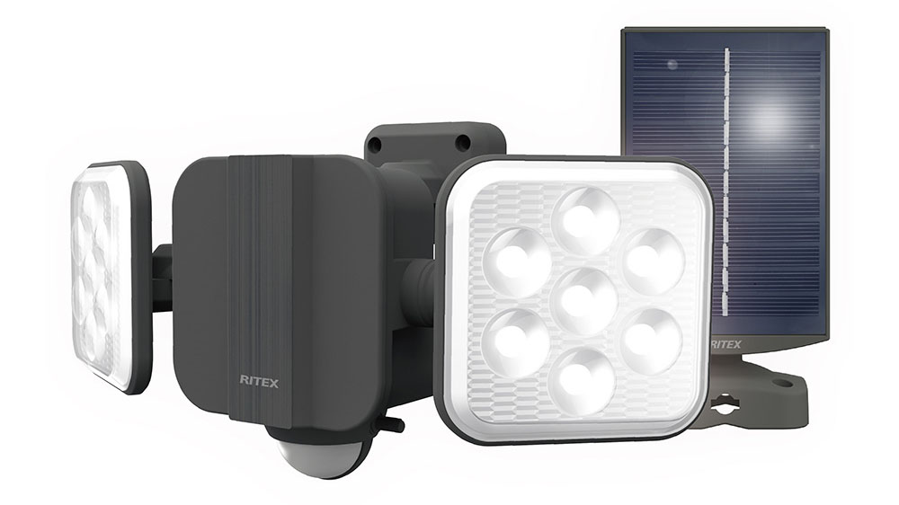 RITEX フリーアーム式 LEDハイブリットソーラーライト 6.5W 2灯 S