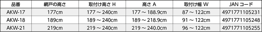 サイズ表