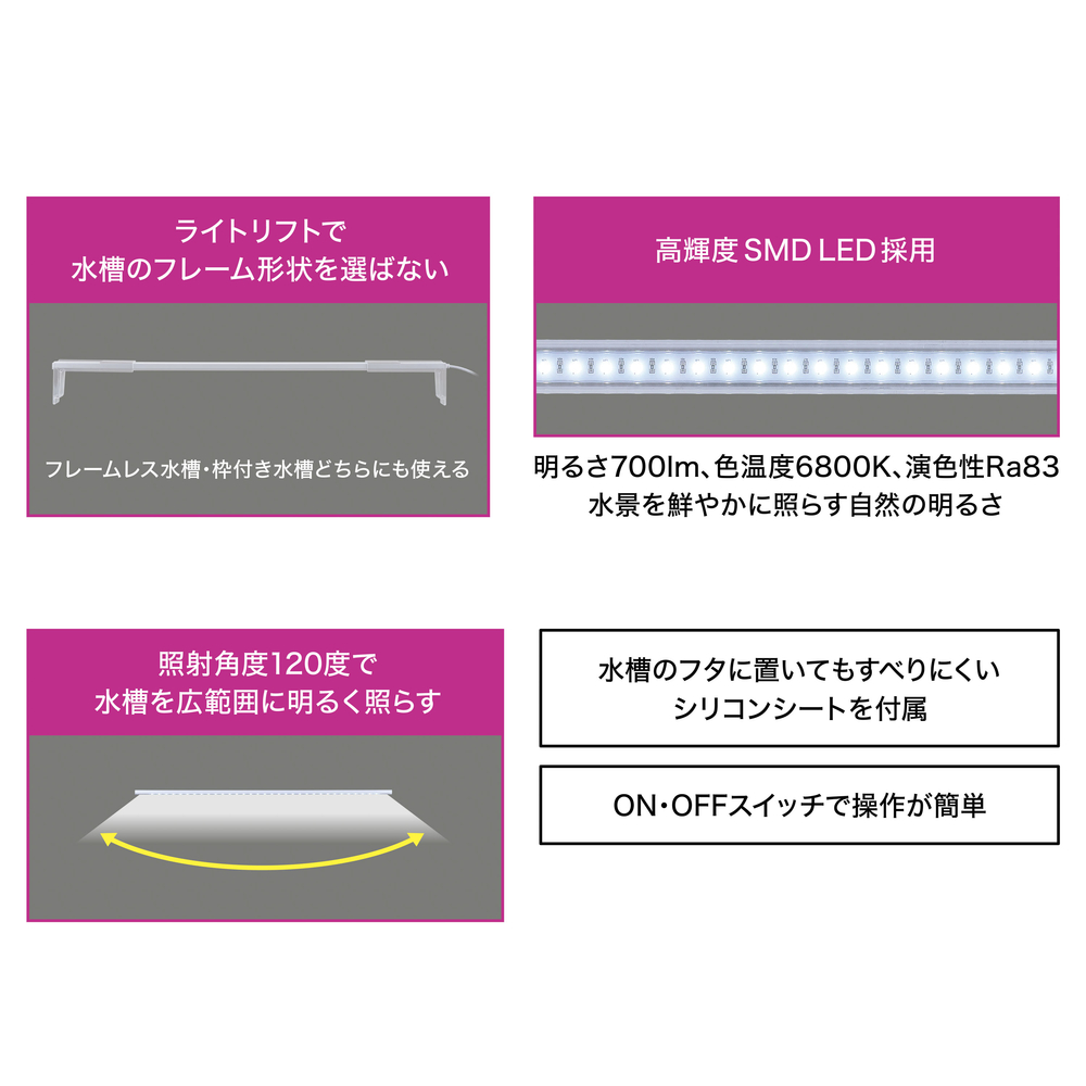 GEX クリアLED フラッティ 600WH | 水中生物用品・水槽用品 通販