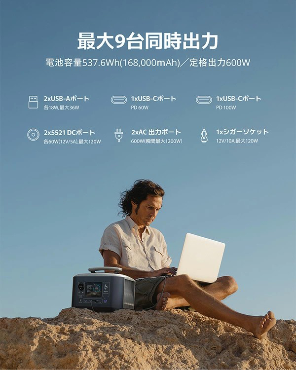 BigBlue リン酸鉄 ポータブル電源 Cellpowa600【別送品】 | 発電機