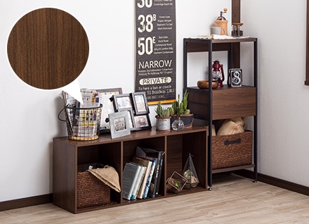 カラーボックス 可動棚収納ボックス 2段 ブラウン S3 | カラー