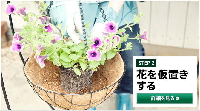 STEP2 花を仮置きする