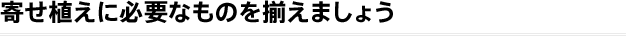 寄せ植えに必要なものを揃えましょう