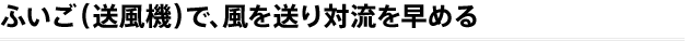 ふいご（送風機）で、風を送り対流を早める