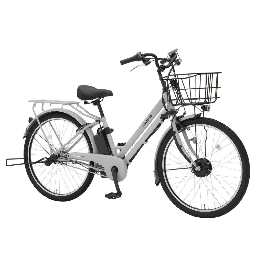《丸石サイクル》電動アシスト自転車 グラウスアシストプラス 26インチ 内装3段 クールグレー