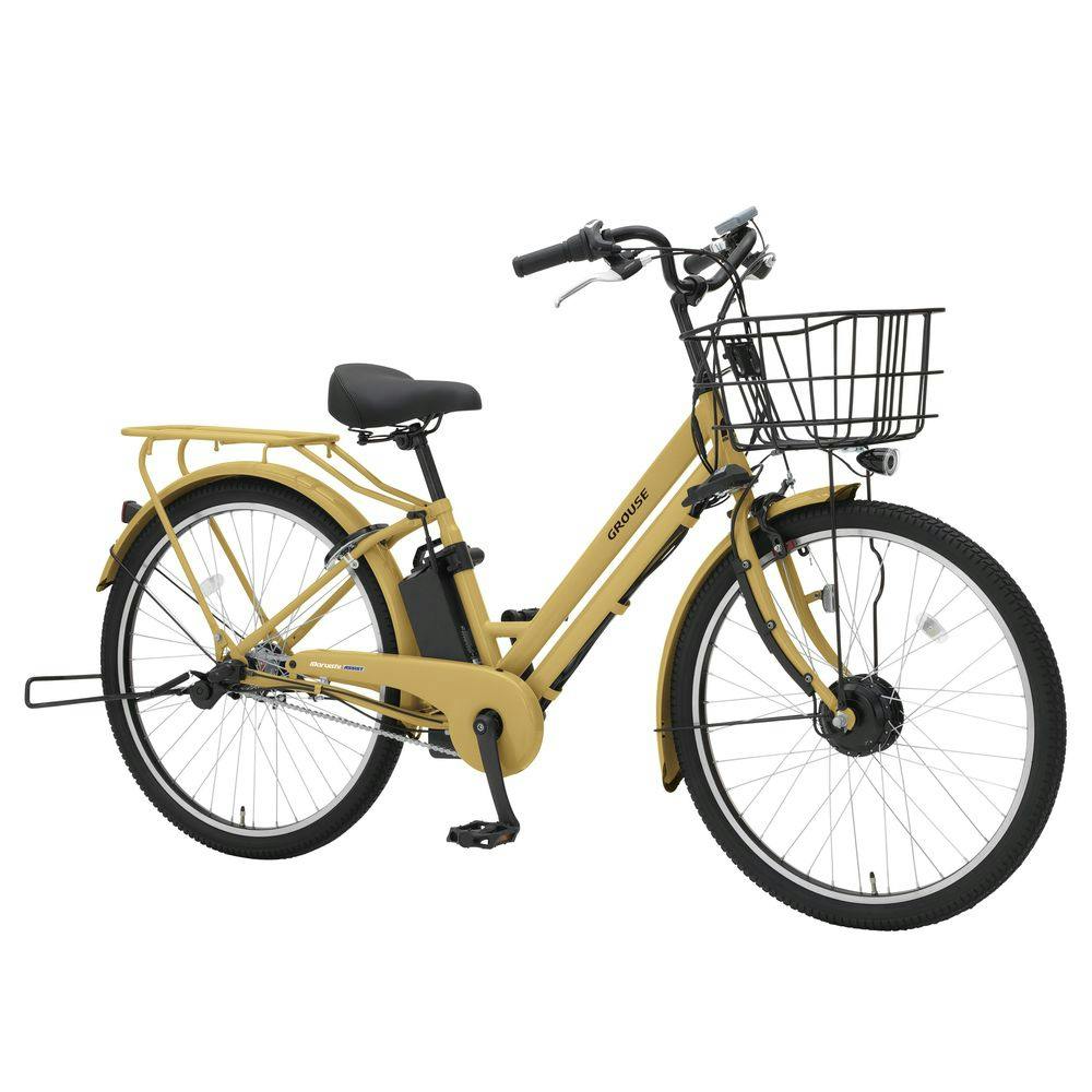《丸石サイクル》電動アシスト自転車 グラウスアシストプラス 26インチ 内装3段 マットキャメル